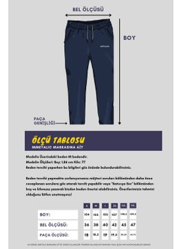 mmetalic Black Men's Zipper Pocket Embroidery Detailed Straight Leg Casual Cut Sweatpants  - Image 2