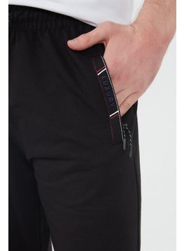 mmetalic Black Men's Zipper Pocket Embroidery Detailed Straight Leg Casual Cut Sweatpants  - Image 5