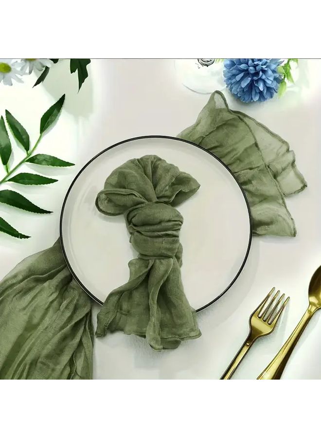 Beige Bohemian Cheese Cloth Napkins 6 Pack Polyester Woven Table Linens for Wedding Party Dinner - Image 3