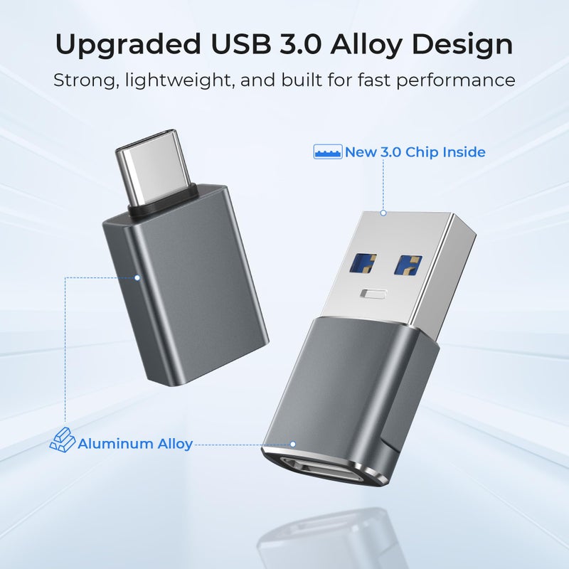 Basesailor USB to USB C Adapter with C Male to 3.0 Female Charger 4P for iPhone 17e 17 Air Apple 16 15 14 13 Pro Max Mini Plus,Thunderbolt 4 OTG Converter for iWatch 11,Samsung Galaxy S26 S25 S24,iPad - Image 3