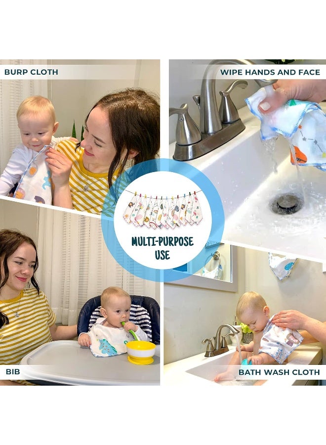 Omilion Muslin Baby Washcloths Set(12-Pack), Natural Cotton Infant Bath Towel, Soft Toddler Face Towel Gift Registry Newborn Baby Shower, 9x9 Inches, Tropical Rainforest (Square) - Image 5