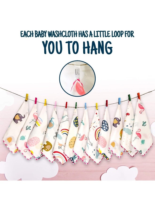 Omilion Muslin Baby Washcloths Set(12-Pack), Natural Cotton Infant Bath Towel, Soft Toddler Face Towel Gift Registry Newborn Baby Shower, 9x9 Inches, Tropical Rainforest (Square) - Image 4