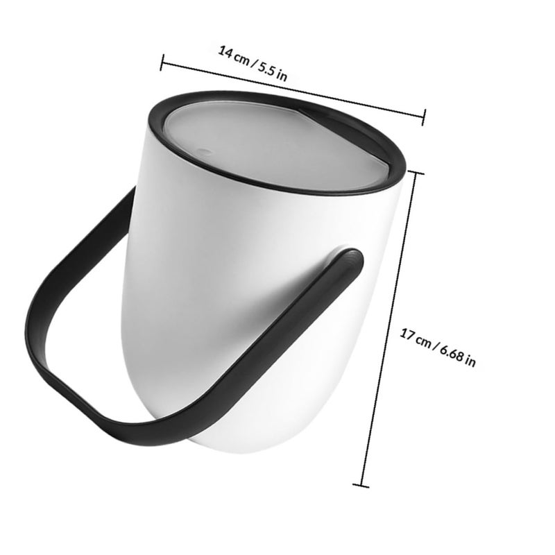 Mini Desktop Trash Can Small Open Top Waste Basket Black For Office Bedroom Bathroom - Image 3