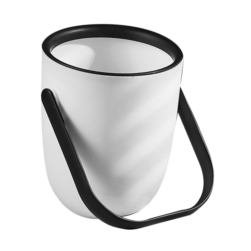 Mini Desktop Trash Can Small Open Top Waste Basket Black For Office Bedroom Bathroom - Image 2