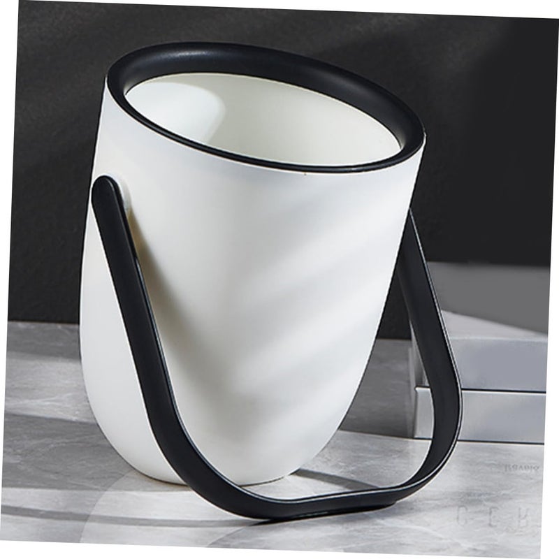 Mini Desktop Trash Can Small Open Top Waste Basket Black For Office Bedroom Bathroom - Image 5