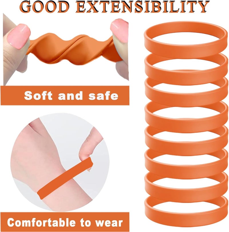 ZiKON 12 Pcs Solid Color Silicone Wristbands Blank Stretch Silicone Wristbands Colorful Rubber Bracelets for Women Men Gifts - Image 4