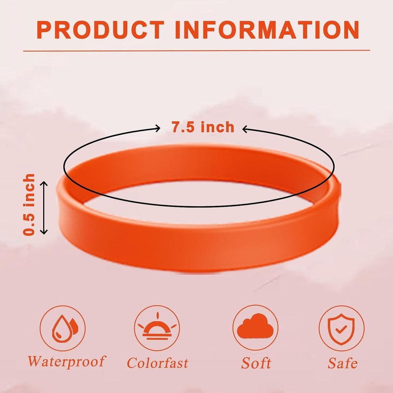 ZiKON 12 Pcs Solid Color Silicone Wristbands Blank Stretch Silicone Wristbands Colorful Rubber Bracelets for Women Men Gifts - Image 2