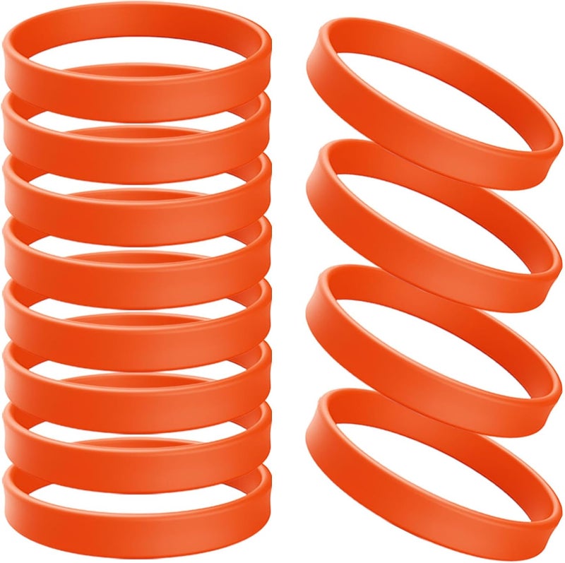 ZiKON 12 Pcs Solid Color Silicone Wristbands Blank Stretch Silicone Wristbands Colorful Rubber Bracelets for Women Men Gifts - Image 1