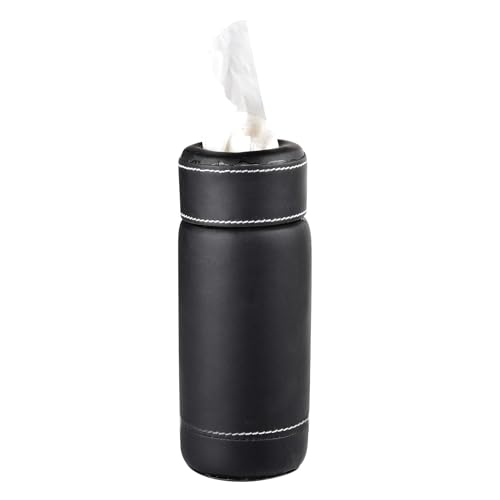 iWagon-Car Tissue Paper Holder, Cylinder Tissue Box, 2.75'' PU Leather Round Tissues Container Fit for Car Van Bathroom Office Use, Car Cup Holder Car Tissues Box Car Tissue Holder Car Tissue Tube - Image 1
