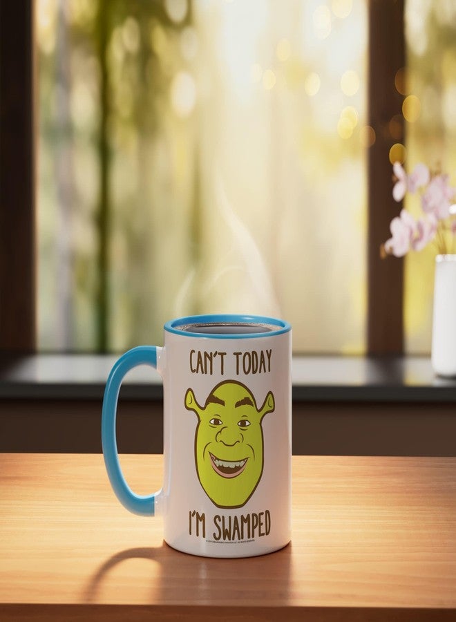 Shrek كوب سيراميك أزرق/أبيض عليه صورة وجه شريك: لا أستطيع اليوم، أنا مشغول للغاية - Image 3