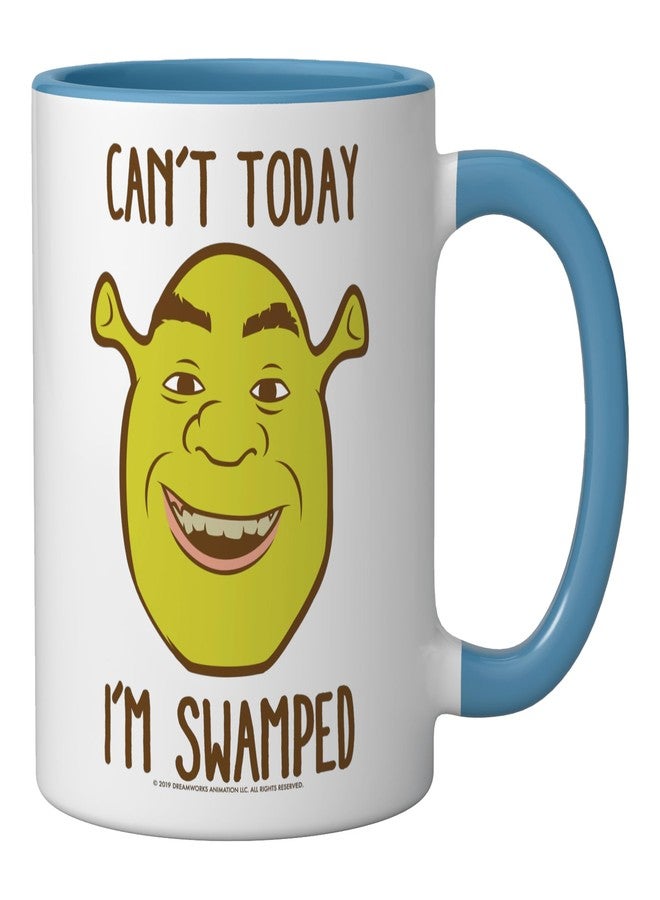 Shrek كوب سيراميك أزرق/أبيض عليه صورة وجه شريك: لا أستطيع اليوم، أنا مشغول للغاية - Image 2