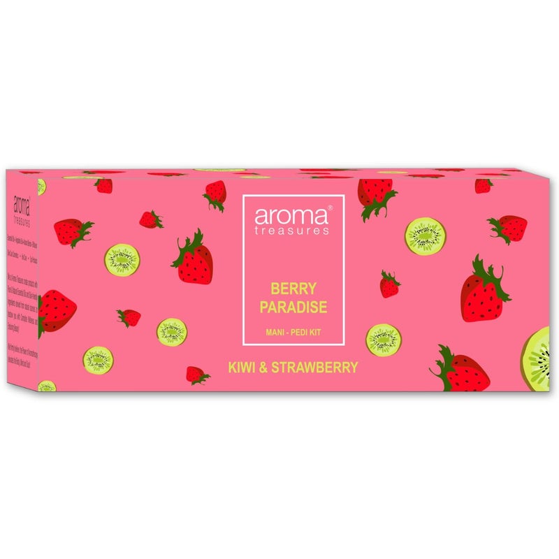 Aroma Treasures Berry Paradise Strawberry and Kiwi Fizz ManiPedi Kit OneTime Use 100 g - Image 1