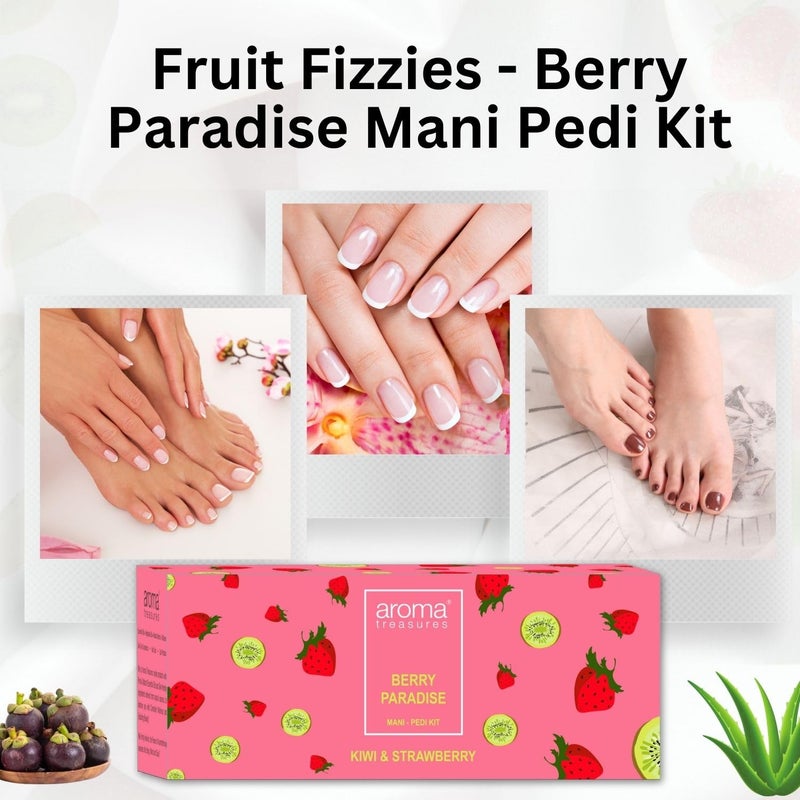 Aroma Treasures Berry Paradise Strawberry and Kiwi Fizz ManiPedi Kit OneTime Use 100 g - Image 3