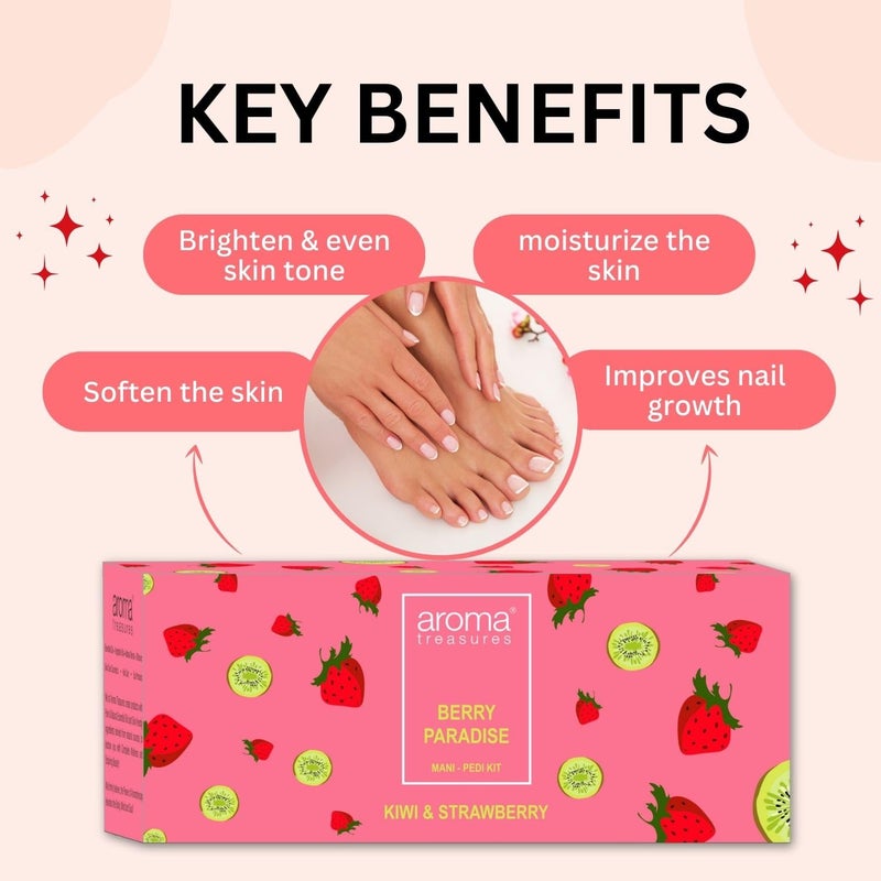 Aroma Treasures Berry Paradise Strawberry and Kiwi Fizz ManiPedi Kit OneTime Use 100 g - Image 4