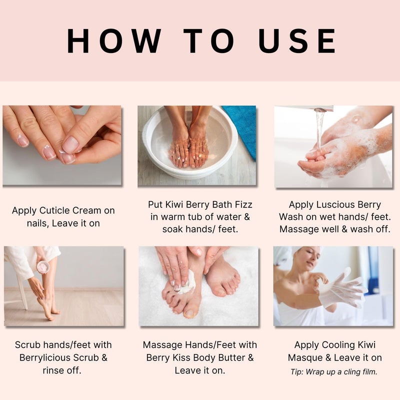 Aroma Treasures Berry Paradise Strawberry and Kiwi Fizz ManiPedi Kit OneTime Use 100 g - Image 5
