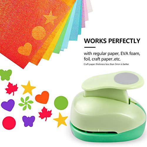 UCEC Paper Punches for Crafting, 1 Inch Craft Puncher, 6 Pcs Hole Punch Shapes Cutters for Paper Craft Heart, Circle, Star, Butterfly, Maple Leaf, Flower Punch Sets for DIY Projects Scrapbook - Image 3