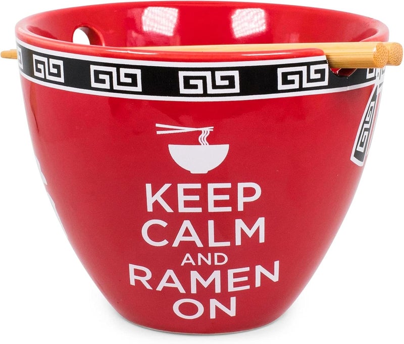 Toynk Boom Trendz Bowl Bop Keep Calm And Ramen On Japanese Dinner Set  16Ounce Bowl Chopsticks - Image 2