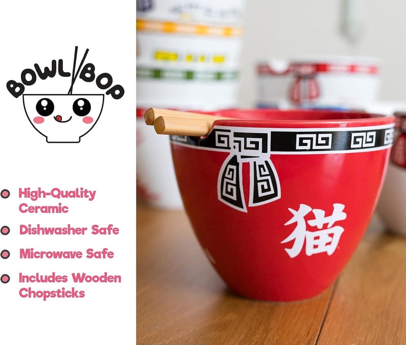Toynk Boom Trendz Bowl Bop Keep Calm And Ramen On Japanese Dinner Set  16Ounce Bowl Chopsticks - Image 4