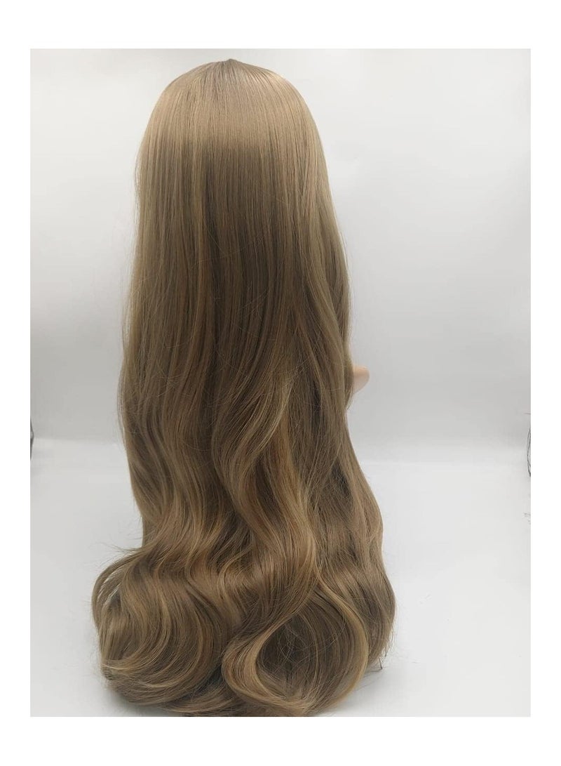 Estelle Hair Long Wavy Wig With Bangs High Synthetic Heat Resistant Wigs Curly Wavy Hair Wigs for Women Girls Beauty Fashion Natural Looking Curly Hair (long,  Light Brown) - Image 2