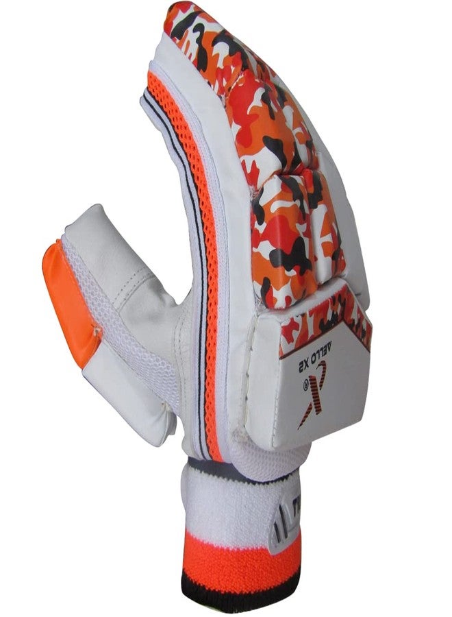 THRAX Leather Aello X 2 Cricket Batting Gloves Standard Size Right Hand Red and White - Image 3