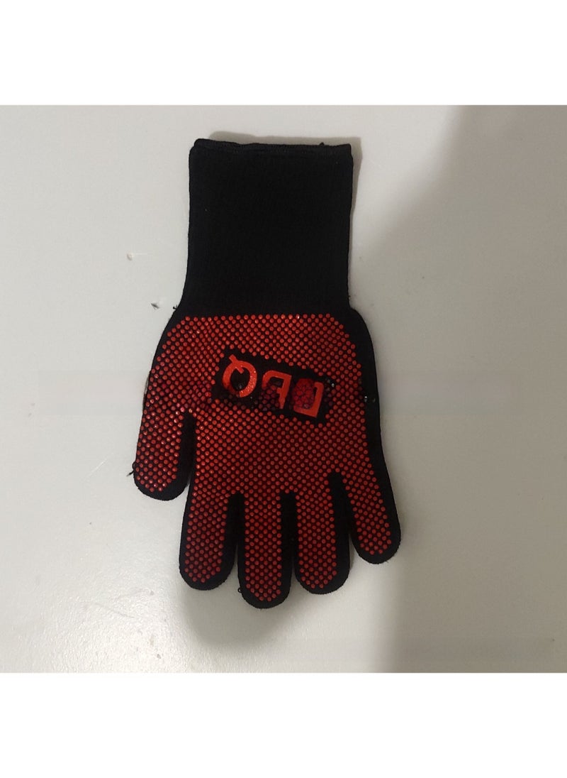 High Heat Resistant BBQ Gloves Cotton Red BBQ 