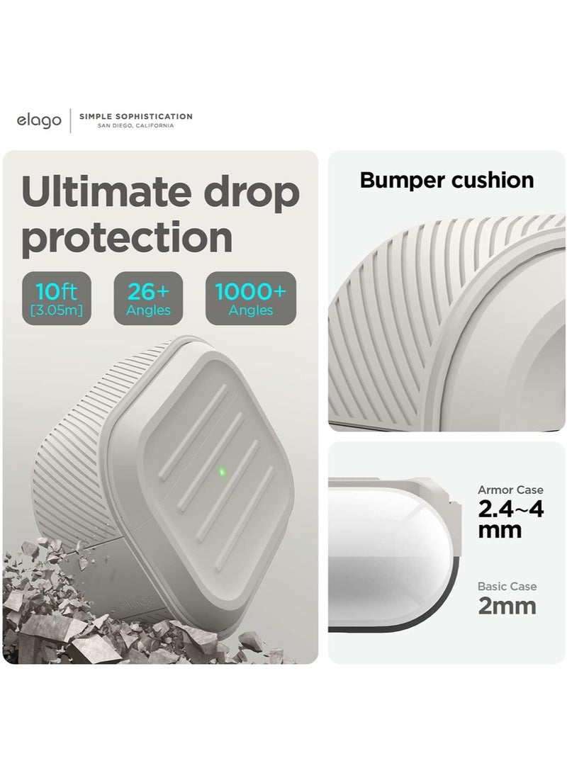 Elago Armor for Airpods Pro 2 2nd Generation (2022) Case Cover Compatible with USB-C - Stone  - Image 2