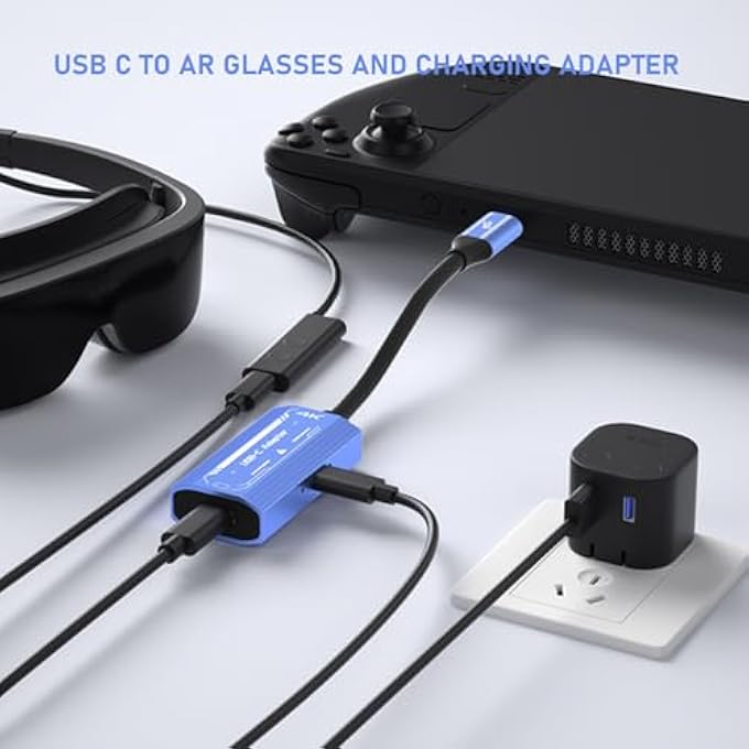 rayihni USB C TO GLASSES AND CHARGING ADAPTER, AR GLASS ADAPTER 4K 60HZ UP TO PD3.0, FAST CHARGE AND PLAY 100 W3.0, FOR XREAL FOR VITURA FOR RAYNEO AND OTHERS - Image 3