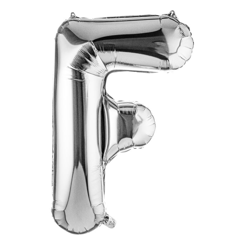 Restaurantware-Balloonify 40 Inch Letter Balloon, 1 Large Alphabet Party Balloon - Letter F, Self-Sealing, Silver Foil Mylar Balloon, Hanging Loop, Decoration For Birthday, Wedding, Or Graduation - Image 1