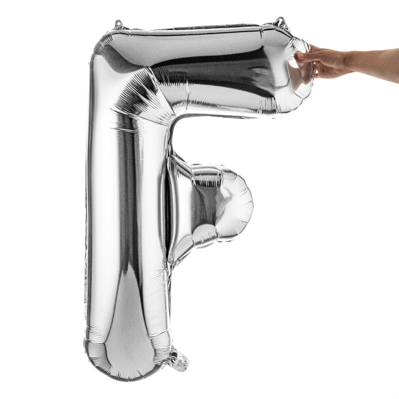 Restaurantware-Balloonify 40 Inch Letter Balloon, 1 Large Alphabet Party Balloon - Letter F, Self-Sealing, Silver Foil Mylar Balloon, Hanging Loop, Decoration For Birthday, Wedding, Or Graduation - Image 2