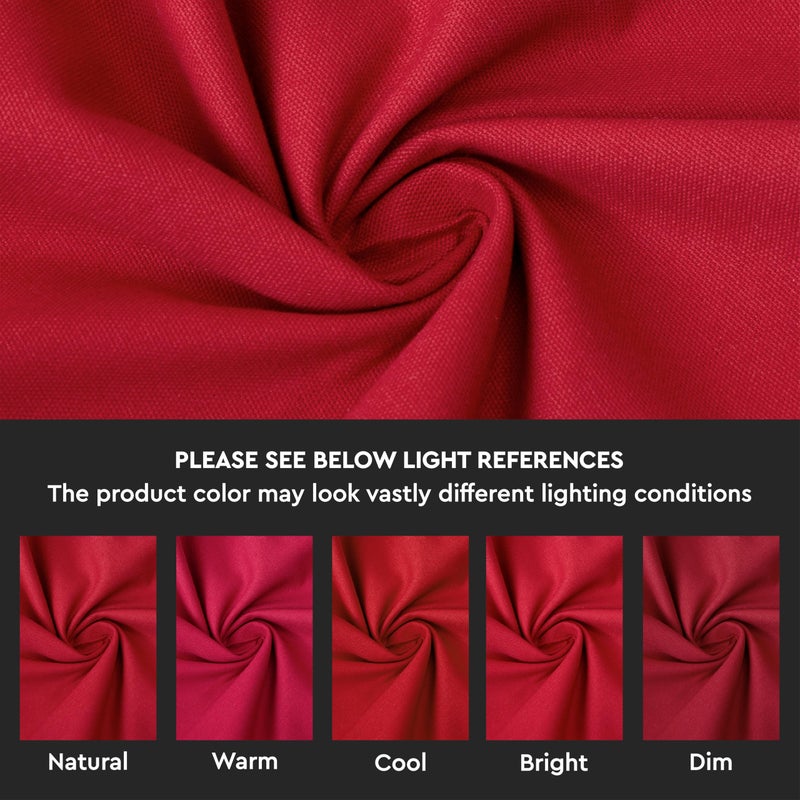 Encasa XO Table Runner 13x104 in Long | Cotton Canvas Fabric | Deep Red Solid Color | for Dining Table Fall Decoration, Holiday & Christmas Festivals - Machine Washable - Image 3