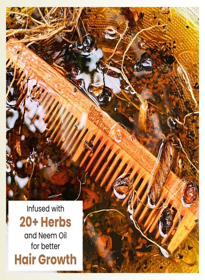 Little Extra Neem Wood Comb for Hair - Handmade, Natural, Soaked in Neem Oil - Dual Tooth, Fine and Wide Teeth - Image 3