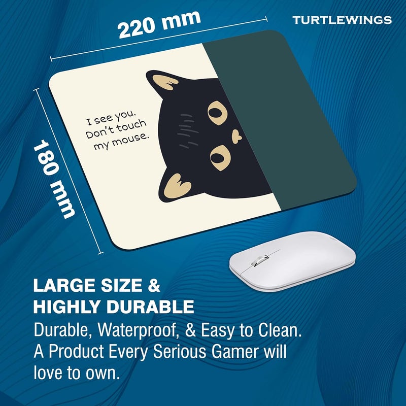 TURTLEWINGS | Mousepad | Inspirational Quote Funny Cute Cat Mousepad – 22x18 cm, 3mm | Design Non-Slip Rubber Base | Office, Study & Gaming Use | Premium Smooth Surface Desk Accessory & Gift - Image 3