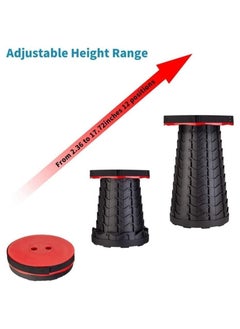 Generic Upgraded-Portable Collapsible Folding Stool, Retractable Telescoping Foldable Camping Stool for Adults for Outdoor Fishing Hiking Gardening Travel BBQ Red.  - Image 5