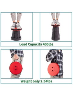 Generic Upgraded-Portable Collapsible Folding Stool, Retractable Telescoping Foldable Camping Stool for Adults for Outdoor Fishing Hiking Gardening Travel BBQ Red.  - Image 4