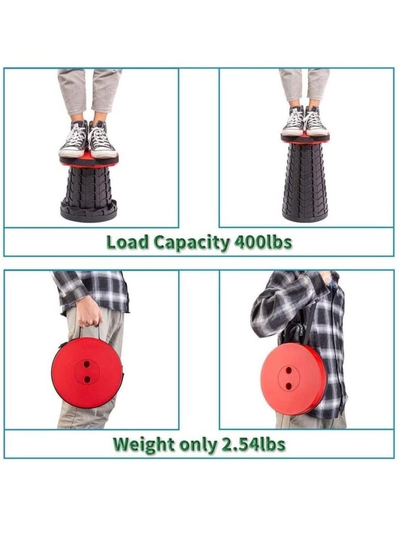Generic Upgraded-Portable Collapsible Folding Stool, Retractable Telescoping Foldable Camping Stool for Adults for Outdoor Fishing Hiking Gardening Travel BBQ Red.  - Image 4