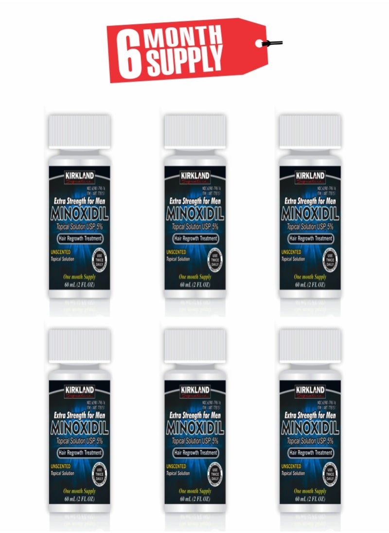 Kirkland Signature Minoxidil 5% - The Reliable Hair Growth Solution for Men Pack Of 6 