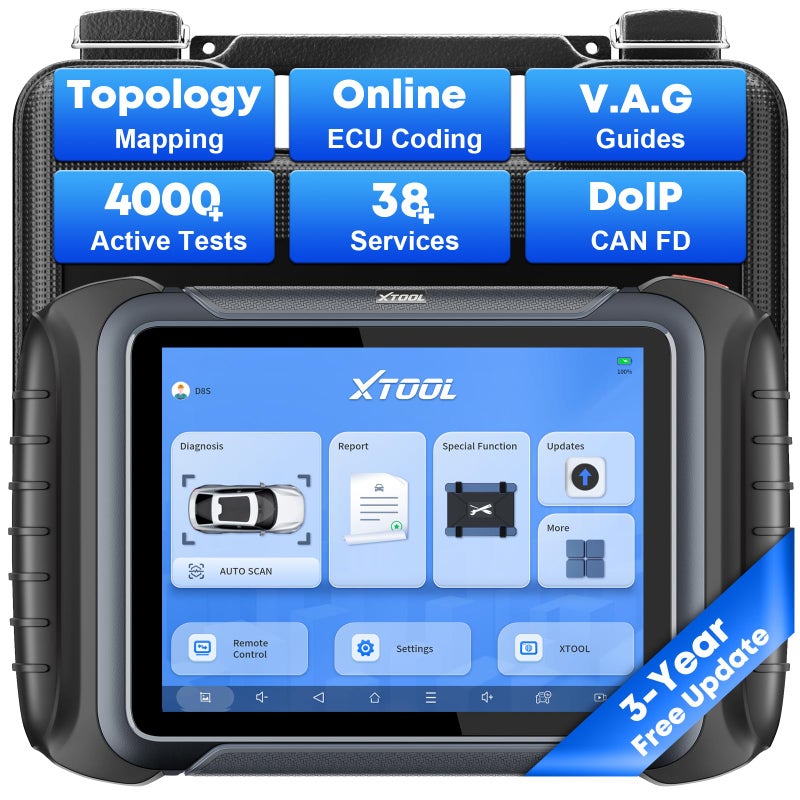XTOOL XTOOL D8S OBD2 Scanner: 2025 Bidirectional Car Diagnostic Tool with Topology Map, Online ECU Coding, 38+ Reset, Active Test, All System, V.A.G Guide, PMI, CAN FD/DoIP, 3-Year Update, Upgrade of D8  - Image 1