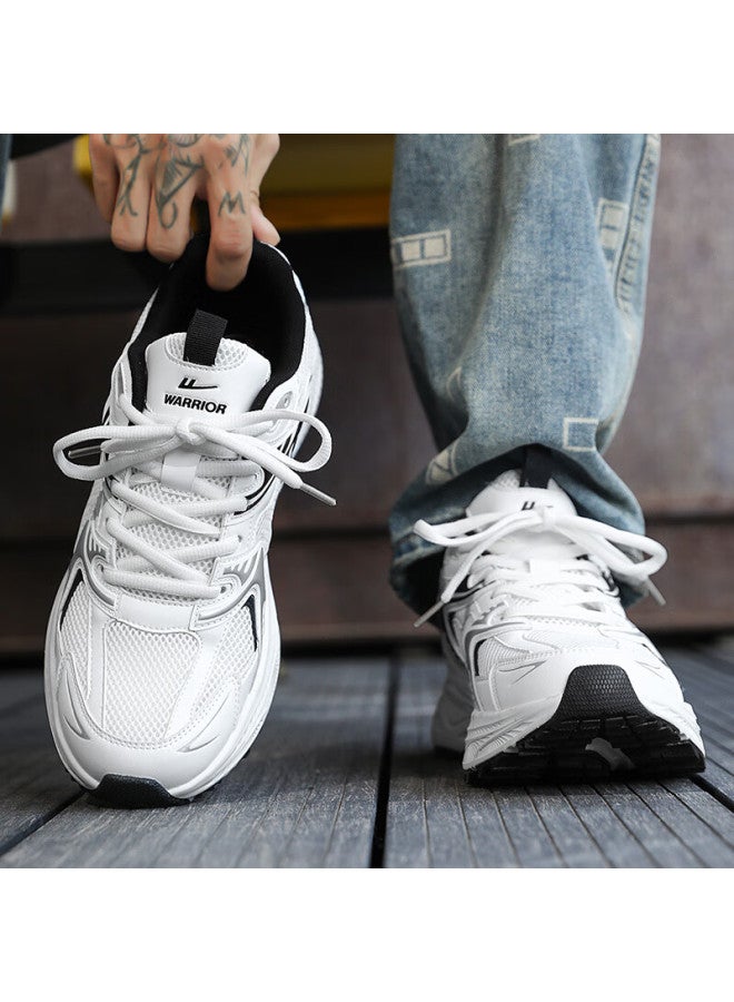 Pull Back Warrior Men's Mesh Sports Shoes Autumn New Dad Shoes Casual Shoes Wxym655 White Black Size 44 - Image 5