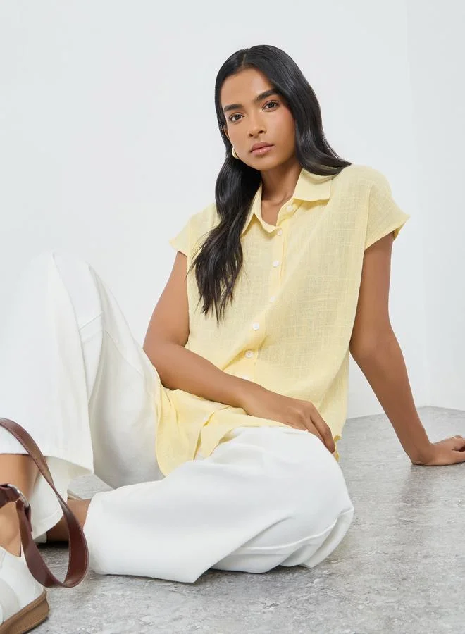 تايك تو قميص طويل بأزرار أمامية