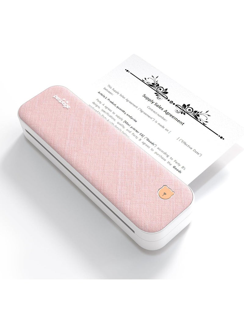 PeriPage A40,Mini Printer,Thermal Portable Printer,Supports 8.26"x11.69" US Letter, Wireless Inkless Bluetooth Mobile Travel Printer,Compatible with Android&iOS,Prints Docs, Tattoo Paper, Photos Pink Color - Image 1