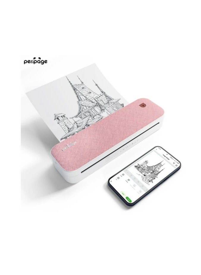 PeriPage A40,Mini Printer,Thermal Portable Printer,Supports 8.26"x11.69" US Letter, Wireless Inkless Bluetooth Mobile Travel Printer,Compatible with Android&iOS,Prints Docs, Tattoo Paper, Photos Pink Color - Image 2
