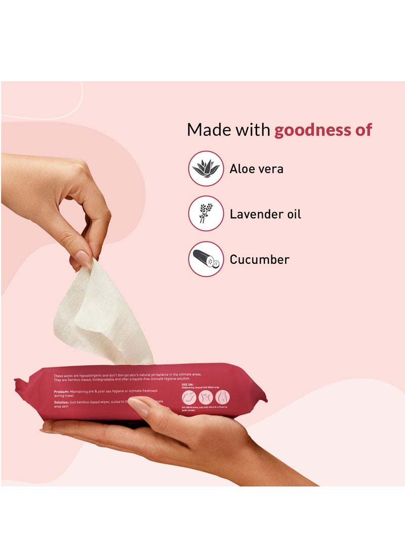 Sirona Natural Intimate Wipes, With Fruits & Aloe Vera Extracts, Protects Against Odour Dryness Itchiness Irritation, pH Balanced, For Daily Use - 1 x 10 Wipes