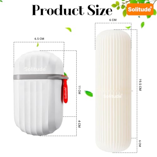 Solitude Travel Soap Case with Toothbrush Holder – Waterproof Leakproof Soap Dish with Handle, Portable Container for Bathroom, Camping, Hiking & Outdoor Travel (Blue, White) - Image 2