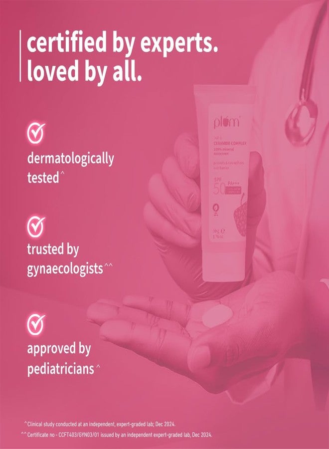 بلوم واقي شمس معدني 100% من بلوم أوت آند سيراميد كومبلكس | عامل حماية من الشمس 50 PA+++ | للبشرة الحساسة | يقوي حاجز البشرة | حماية من أشعة UVA/B | خفيف الوزن، غير دهني | للرجال والنساء | 50 غرام - Image 2