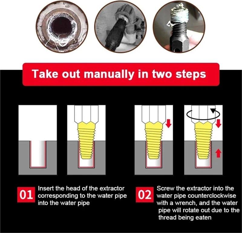2/4/6pcs Tap Faucet Valve Screw Extractor Set Damaged Broken Wire Water Pipe Bolt Remover Plumbing Tools(6pcs) - Image 4