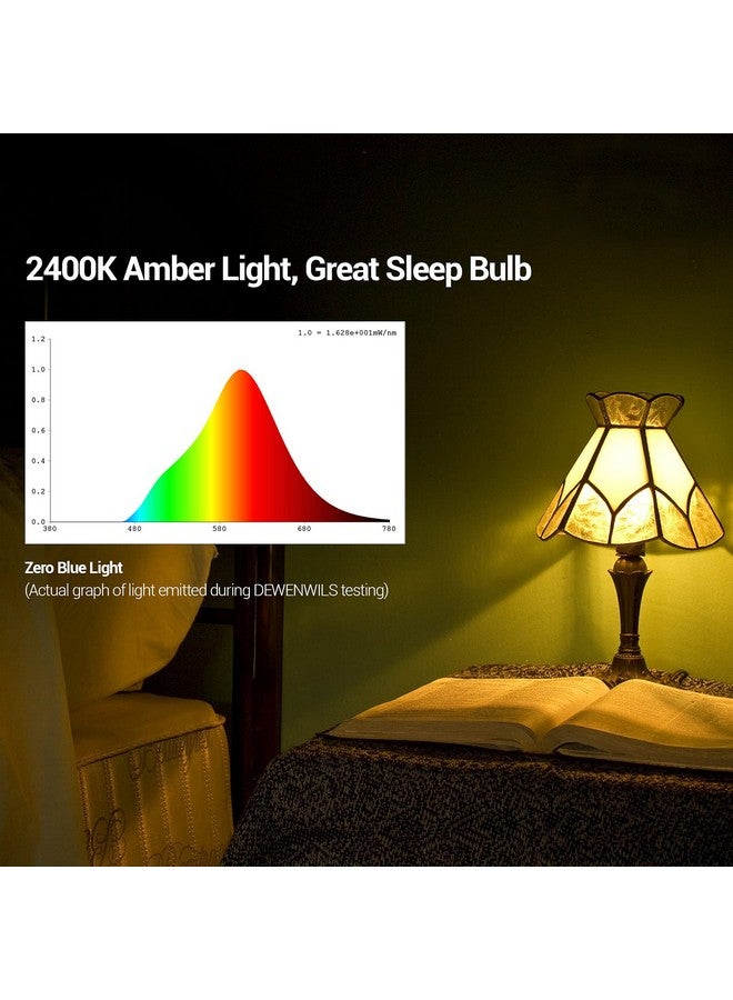 ديوينويلز مصابيح إضاءة LED خارجية من DEWENWILS، مصباح إضاءة أصفر A19، 9 وات (ما يعادل 60 وات)، 600 لومن، توهج كهرماني 2400 كلفن، غير قابلة للتعتيم، قاعدة لولبية متوسطة E26، معتمدة من UL، عبوة من 4 قطع - Image 3