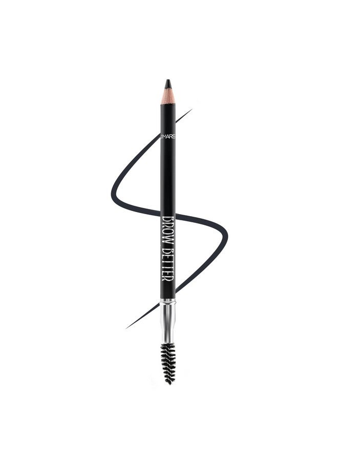 Mars Brow Better Eyebrow Pencil With Spoolie | Long-Lasting & Smudge Proof | Rich Pigemention | Natural-Looking Results | Easy To Sharpen (1.4 Gm) (Black)  - Image 1