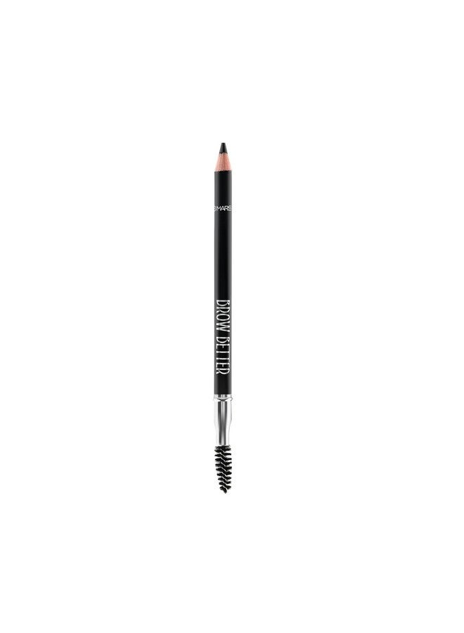 Mars Brow Better Eyebrow Pencil With Spoolie | Long-Lasting & Smudge Proof | Rich Pigemention | Natural-Looking Results | Easy To Sharpen (1.4 Gm) (Black)  - Image 2