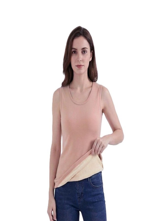 Alexvyan X-Large Pink Sleeveless Thermal Tank Top Womens Fleece Lined Underwear Tops Undershirt for Women Warm Base Layer Vest Scoop Neck- Soft and Warm - Image 1