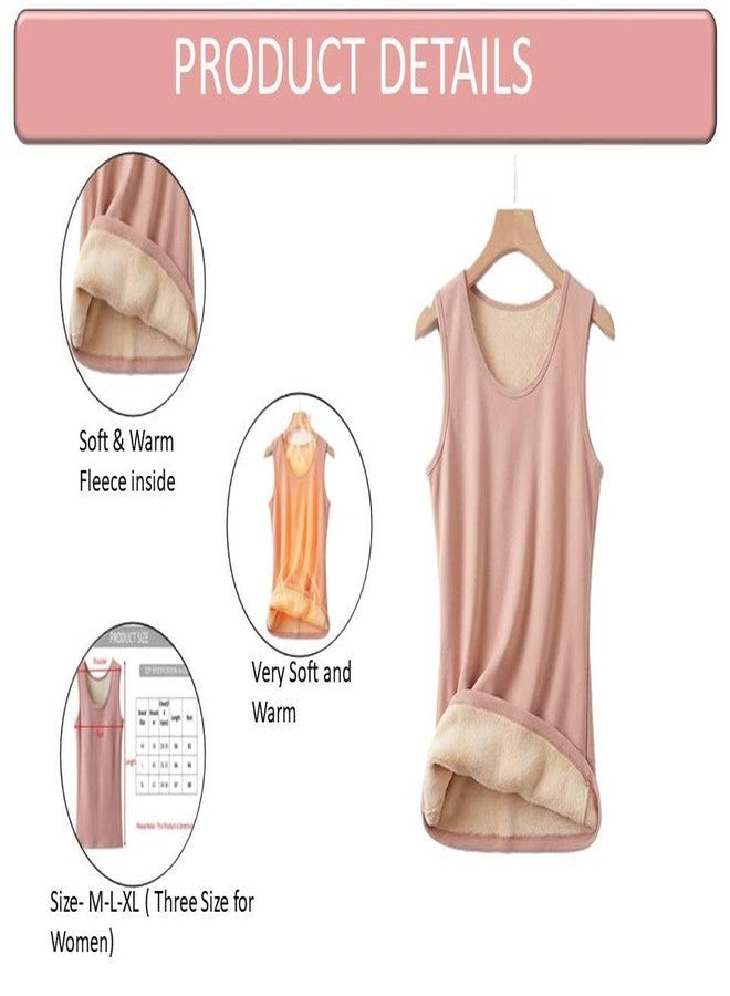 Alexvyan X-Large Pink Sleeveless Thermal Tank Top Womens Fleece Lined Underwear Tops Undershirt for Women Warm Base Layer Vest Scoop Neck- Soft and Warm - Image 2